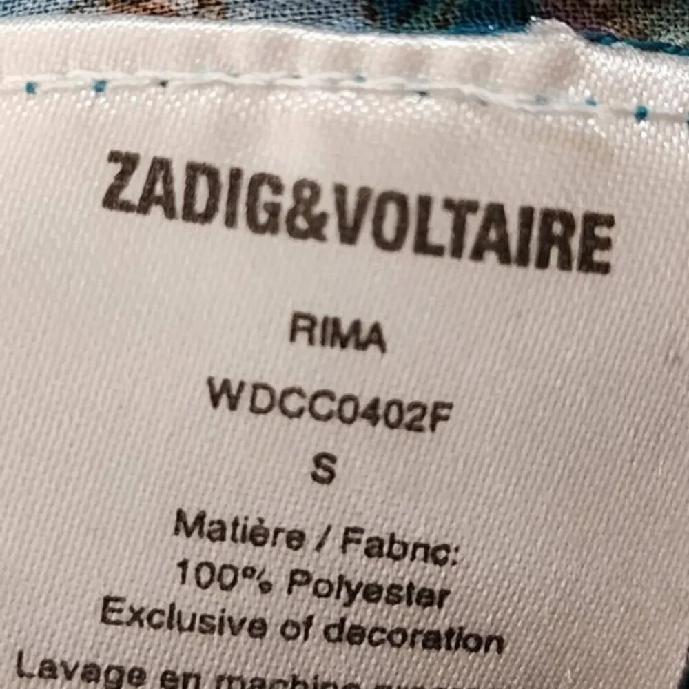 Zadig & Voltaire Floral Print Chiffon Beaded Dropwaist Rima Dress - Picture 12 of 12